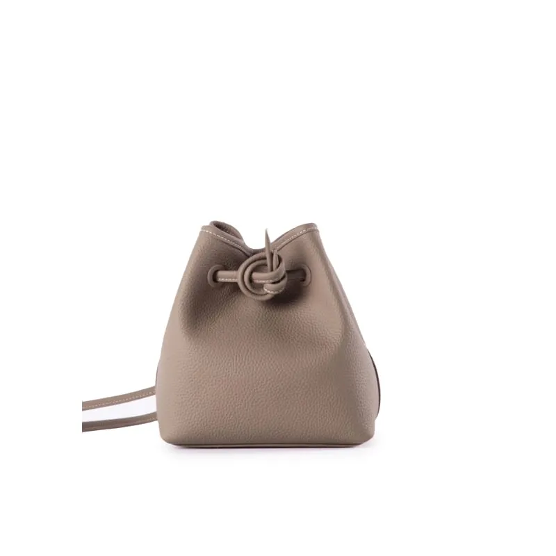 Bond Drawstring Bucket Bag | Top Handle Bag in Leather