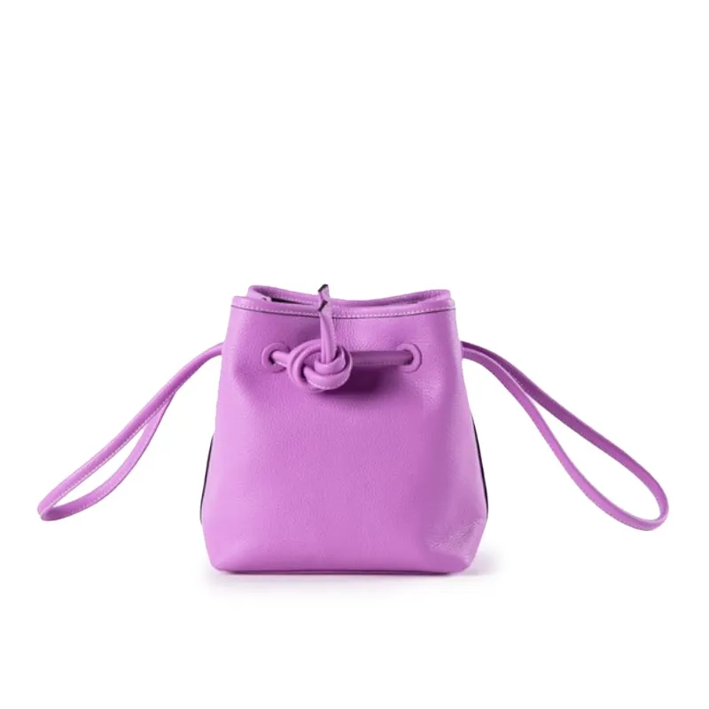 Bond Drawstring Bucket Bag | Top Handle Bag in Leather