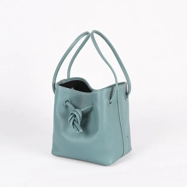 Bond Drawstring Bucket Bag | Top Handle Bag in Leather