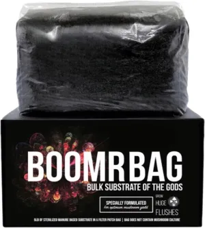 ‘Boomr Bag’ (5 lb) Manure-Based Sterile Mushroom Bulk Substrate | Maximum Yield Formula | Made in USA | Grow Dung-Loving Mushrooms | North Spore