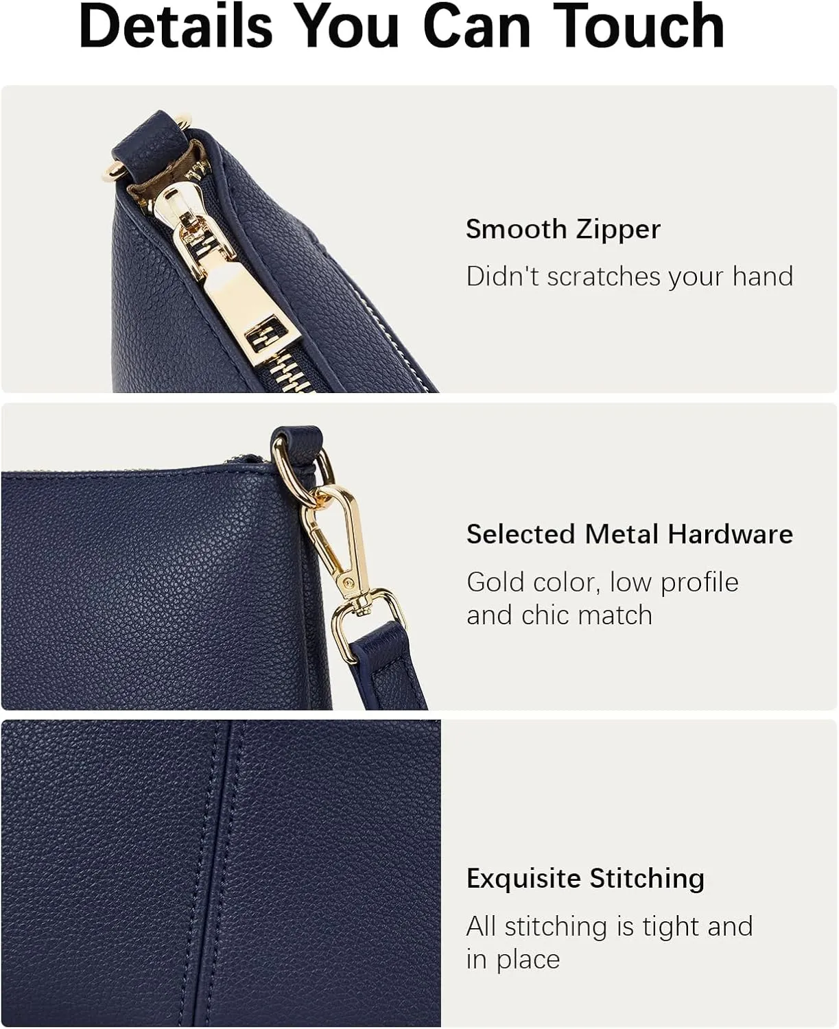 BOSTANTEN Small Crossbody Purse Leather Wristlet Purses for Women with Zipper Pocket Casual Clutch Bags