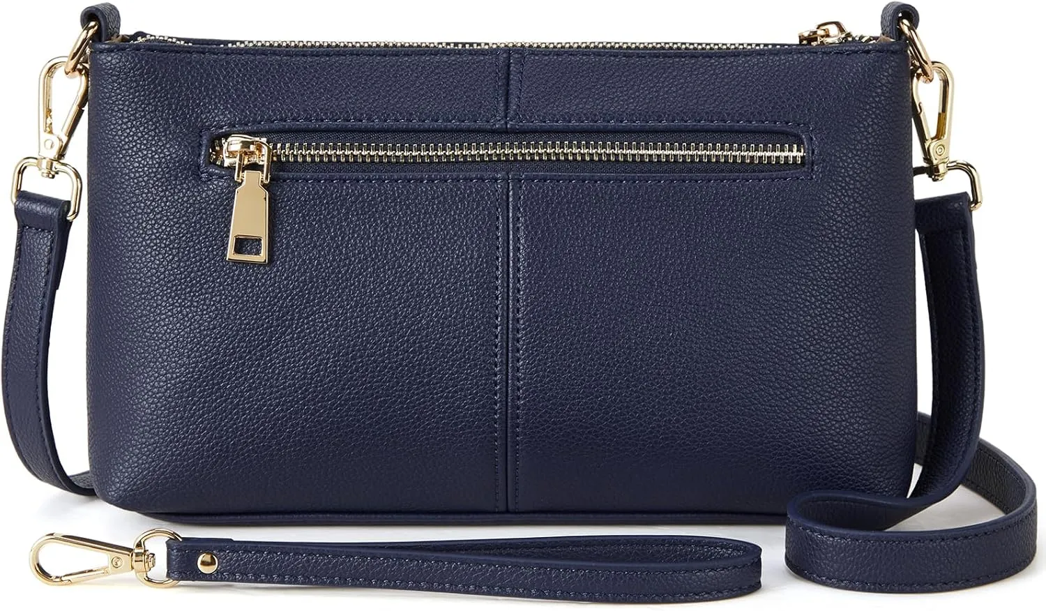 BOSTANTEN Small Crossbody Purse Leather Wristlet Purses for Women with Zipper Pocket Casual Clutch Bags