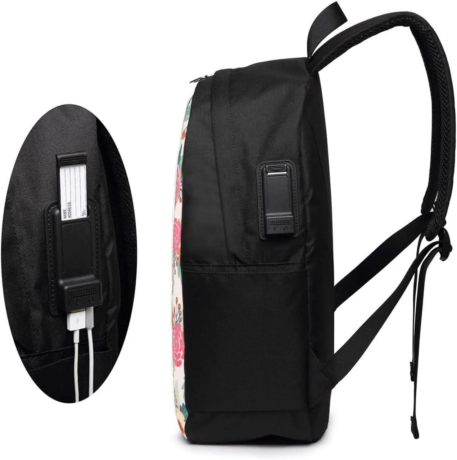 Boston Terrier Dog Backpack, 17 Inch Travel Business Laptop Backpack With USB Port for Women Men