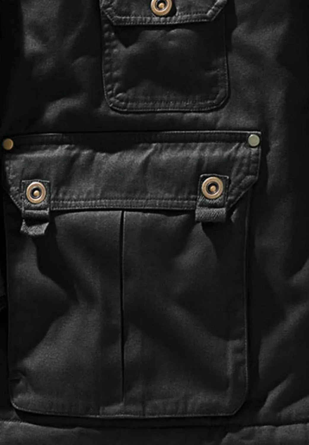 Boulder Creek by Kingsize Men's Big & Tall 9 Pocket Twill Utility Jacket with Removable Hood