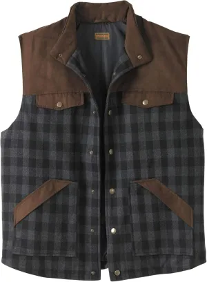 Boulder Creek by KingSize Men's Big & Tall Plaid Multi-Pocket Vest