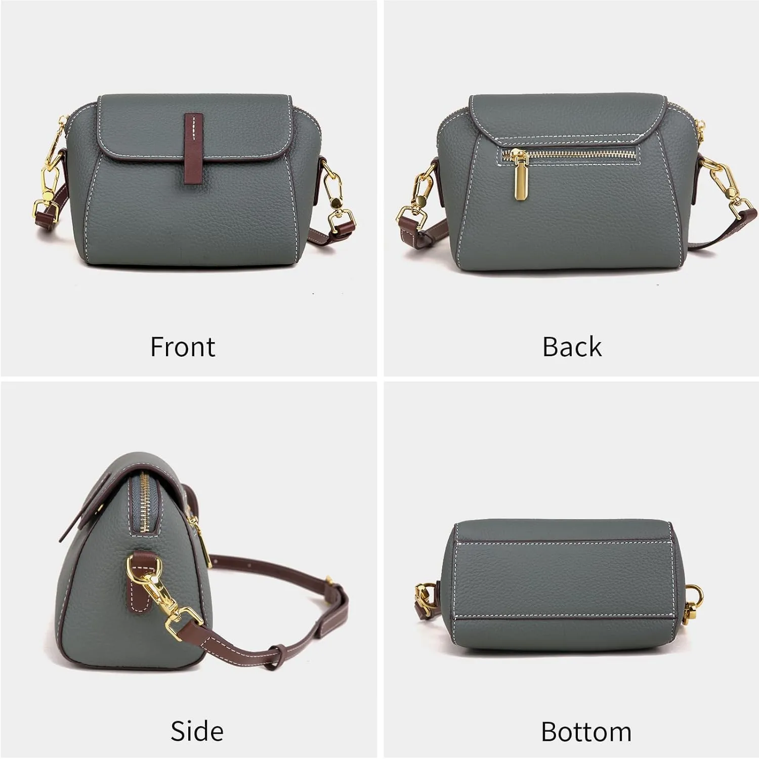 BOYATU Small Leather Crossbody Bags for Women: Genuine Leather Purse for Ladies - Retro Shoulder Handbags for Travel Commute