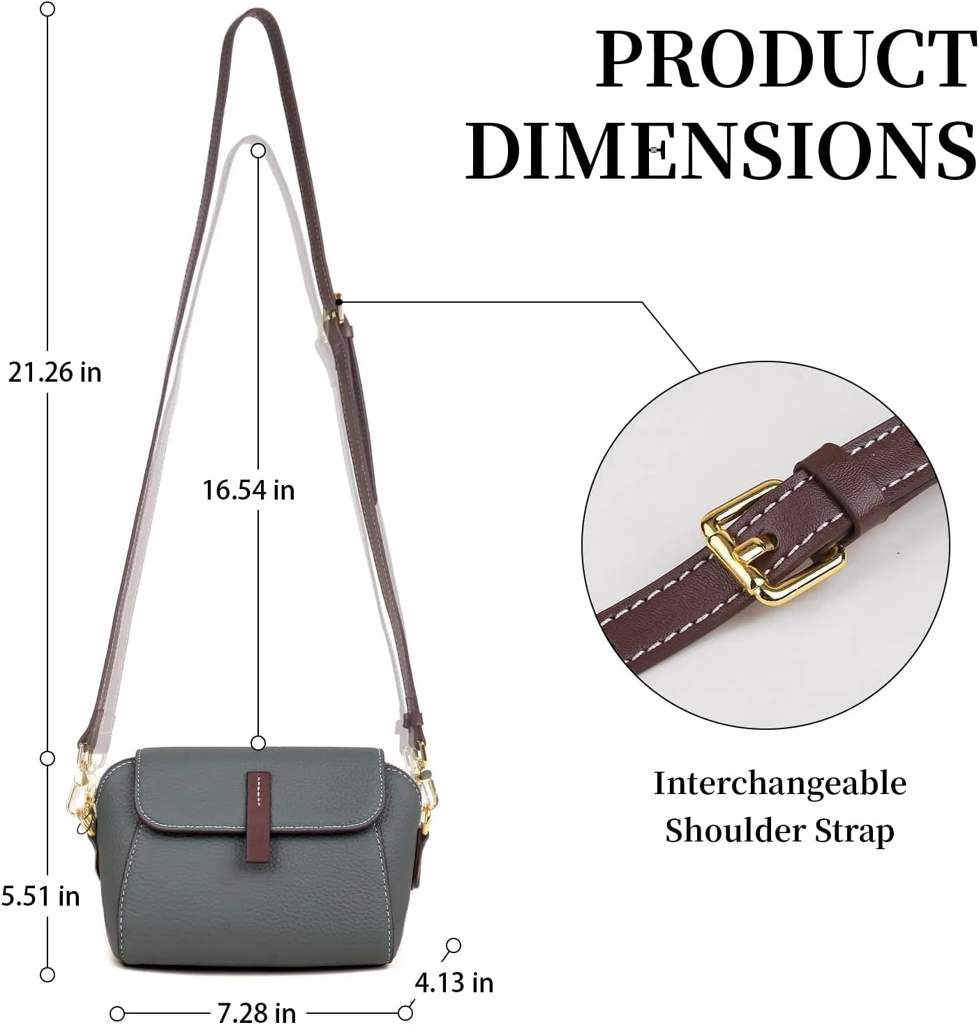 BOYATU Small Leather Crossbody Bags for Women: Genuine Leather Purse for Ladies - Retro Shoulder Handbags for Travel Commute