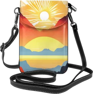 Bright Sunrise Women'S Crossbody Bag, Zipper Phone Wallet, &Cute Purse, Shoulder Bag, Detachable Shoulder Strap