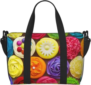 Brightly Colored Cupcakes Carry on Luggage Travel Bag Travel Bag for Women Men Large Duffle Bag for Travel Bag for Travel, Business Trips, Work, Gym