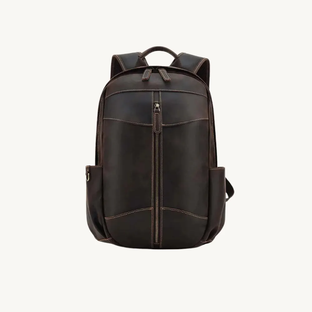 ﻿Brown Damrie Leather Backpack