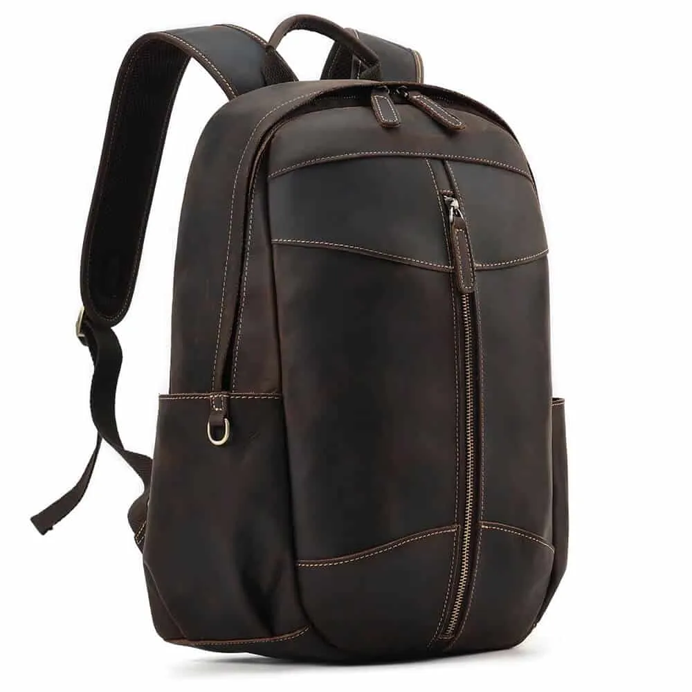 ﻿Brown Damrie Leather Backpack