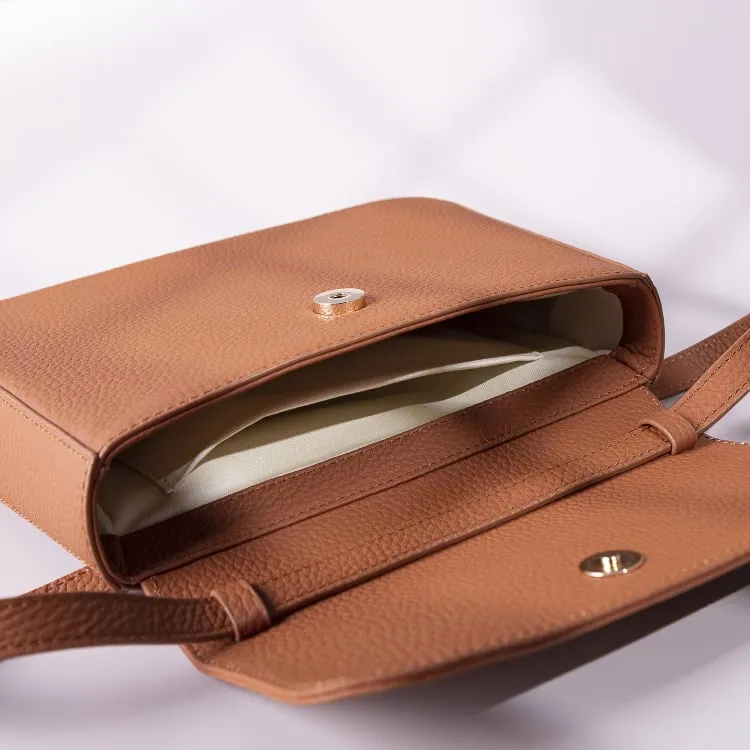 Brown Top Grain Cow Leather Underarm Bag | Handbag | Shoulder Bag