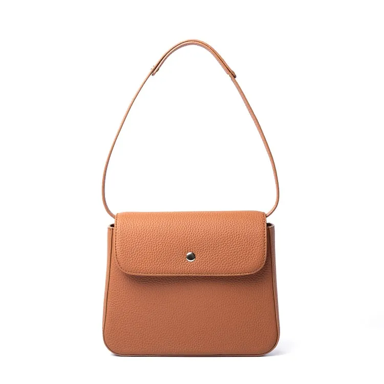 Brown Top Grain Cow Leather Underarm Bag | Handbag | Shoulder Bag