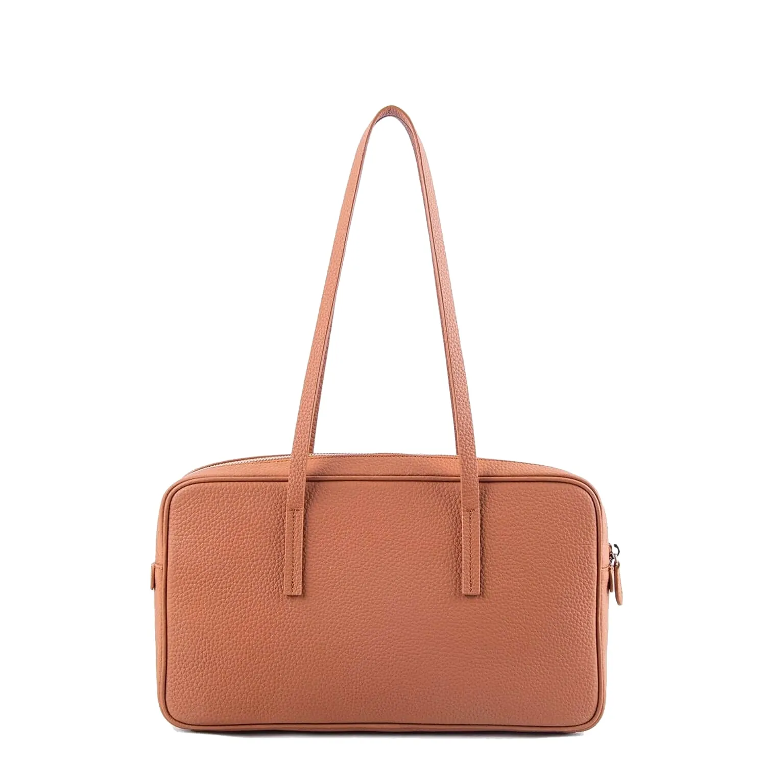 Brown Top Grain Cow Leather Underarm Bag | Handbag