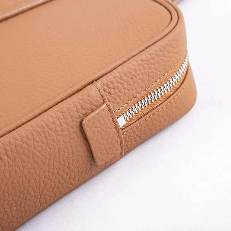 Brown Top Grain Cow Leather Underarm Bag | Handbag