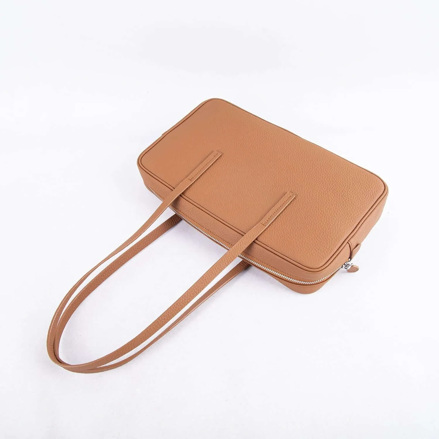 Brown Top Grain Cow Leather Underarm Bag | Handbag