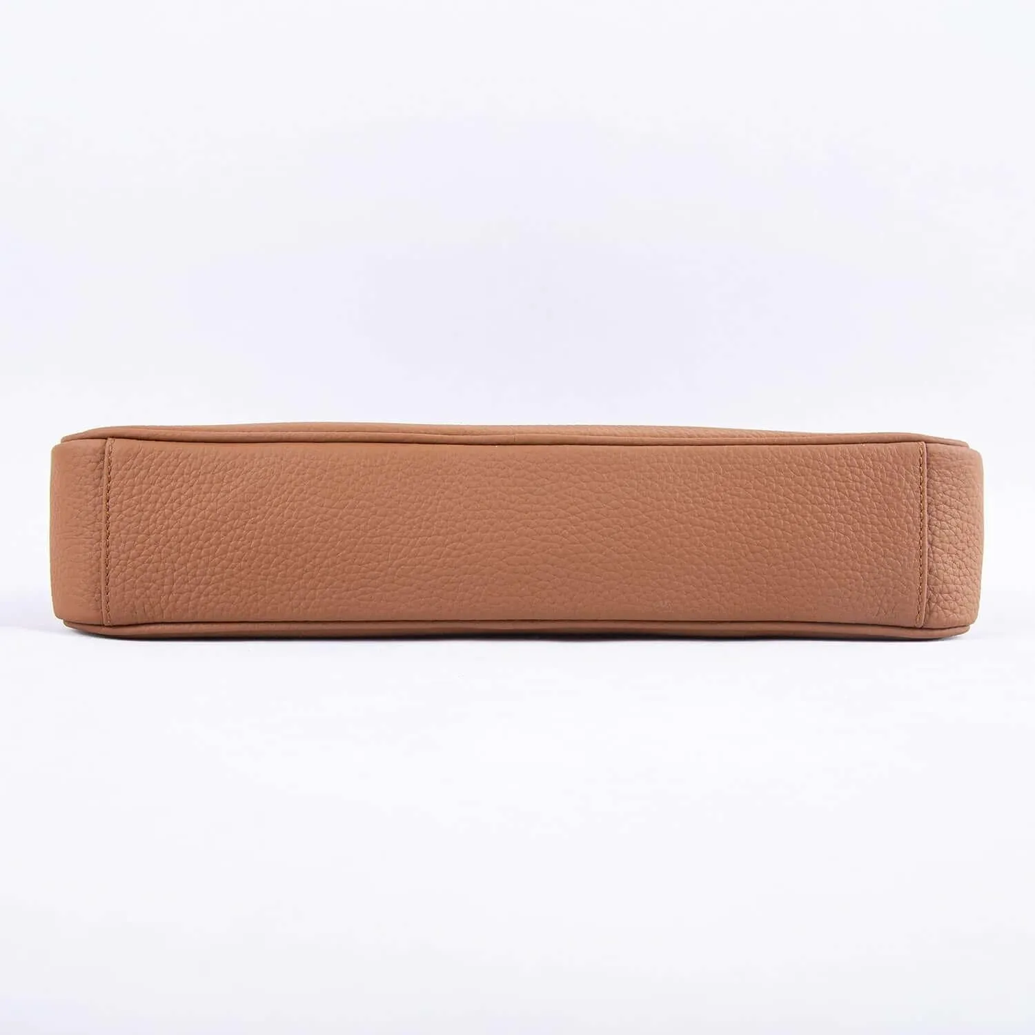 Brown Top Grain Cow Leather Underarm Bag | Handbag