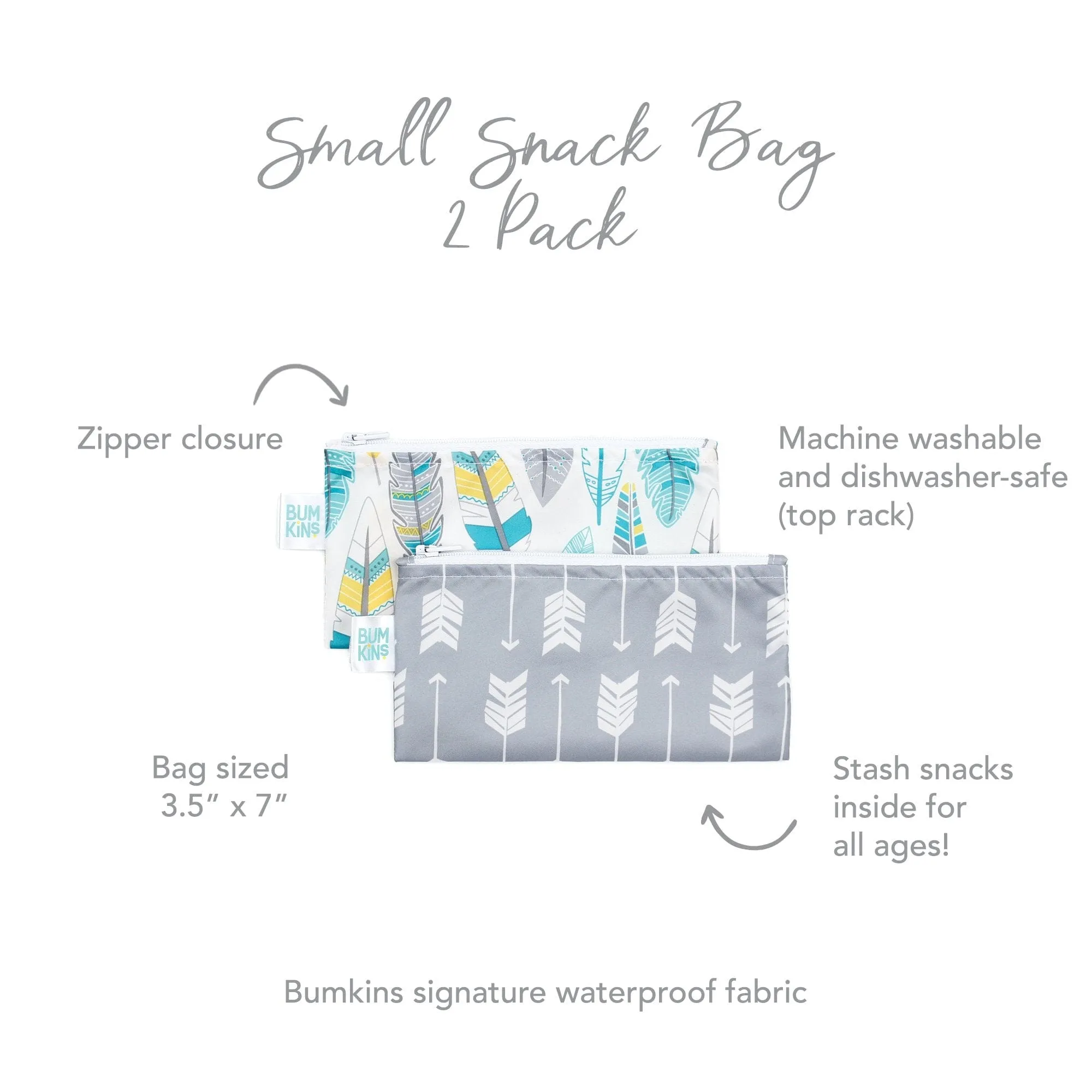 Bumkins Reusable Small Snack Bag, Set of 2