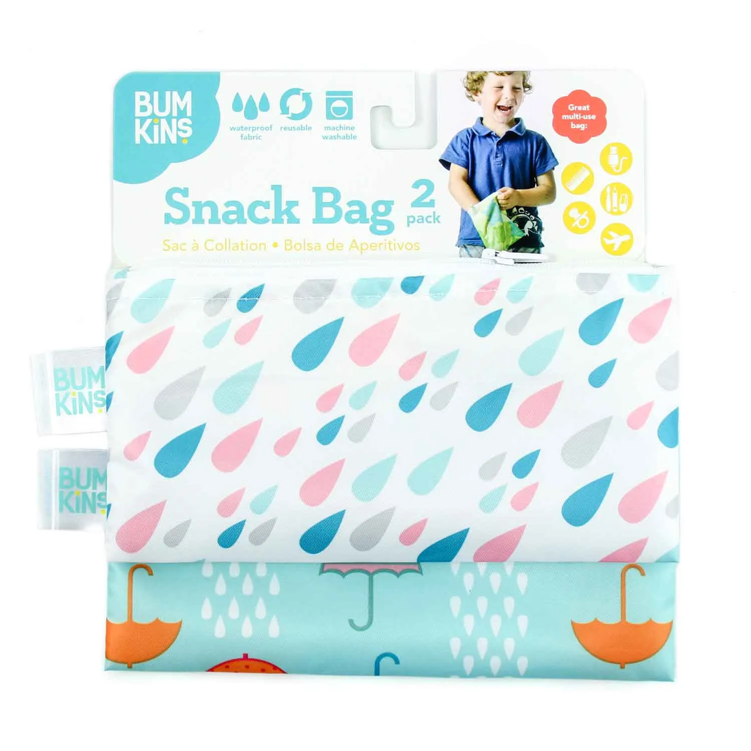 Bumkins Reusable Small Snack Bag, Set of 2