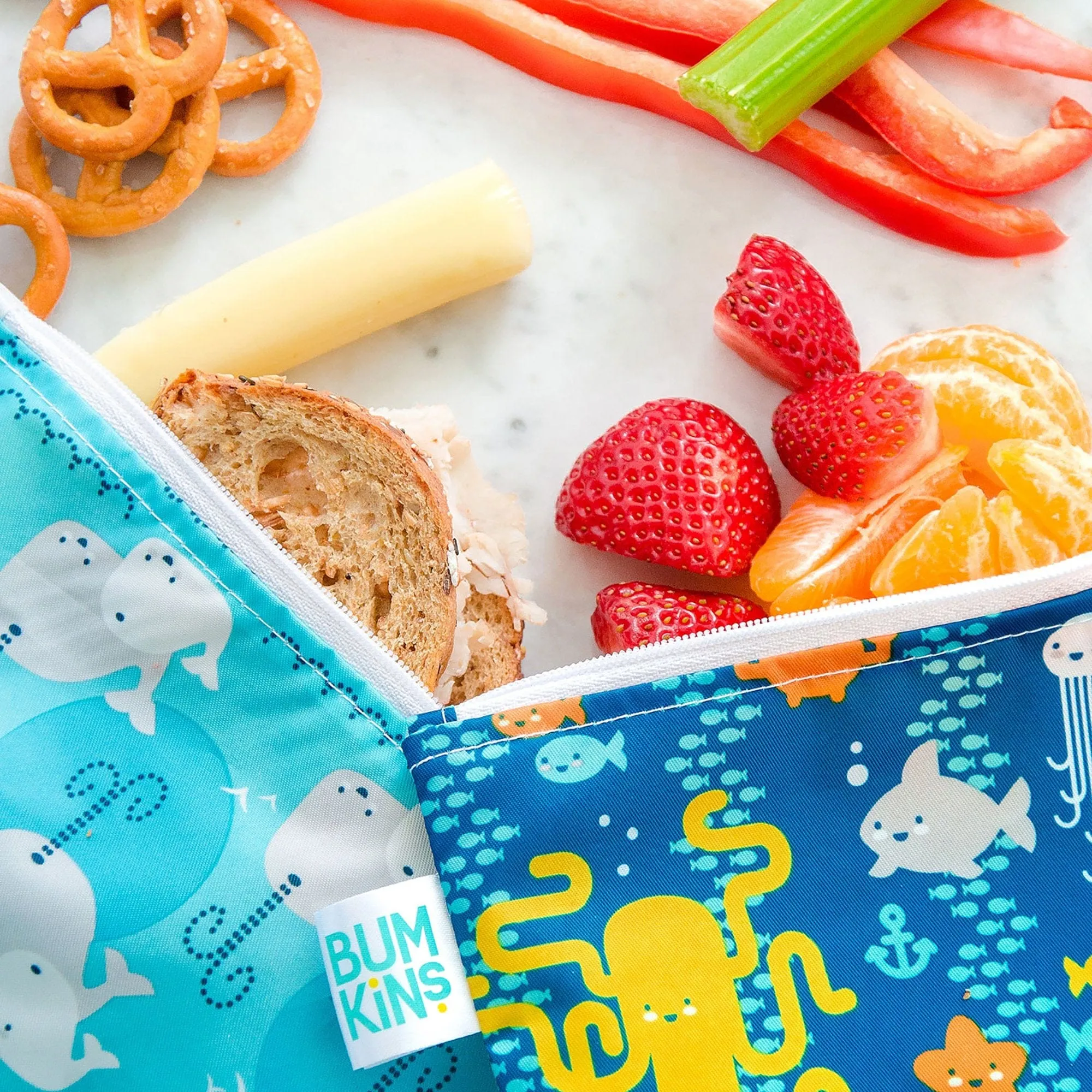 Bumkins Reusable Small Snack Bag, Set of 2