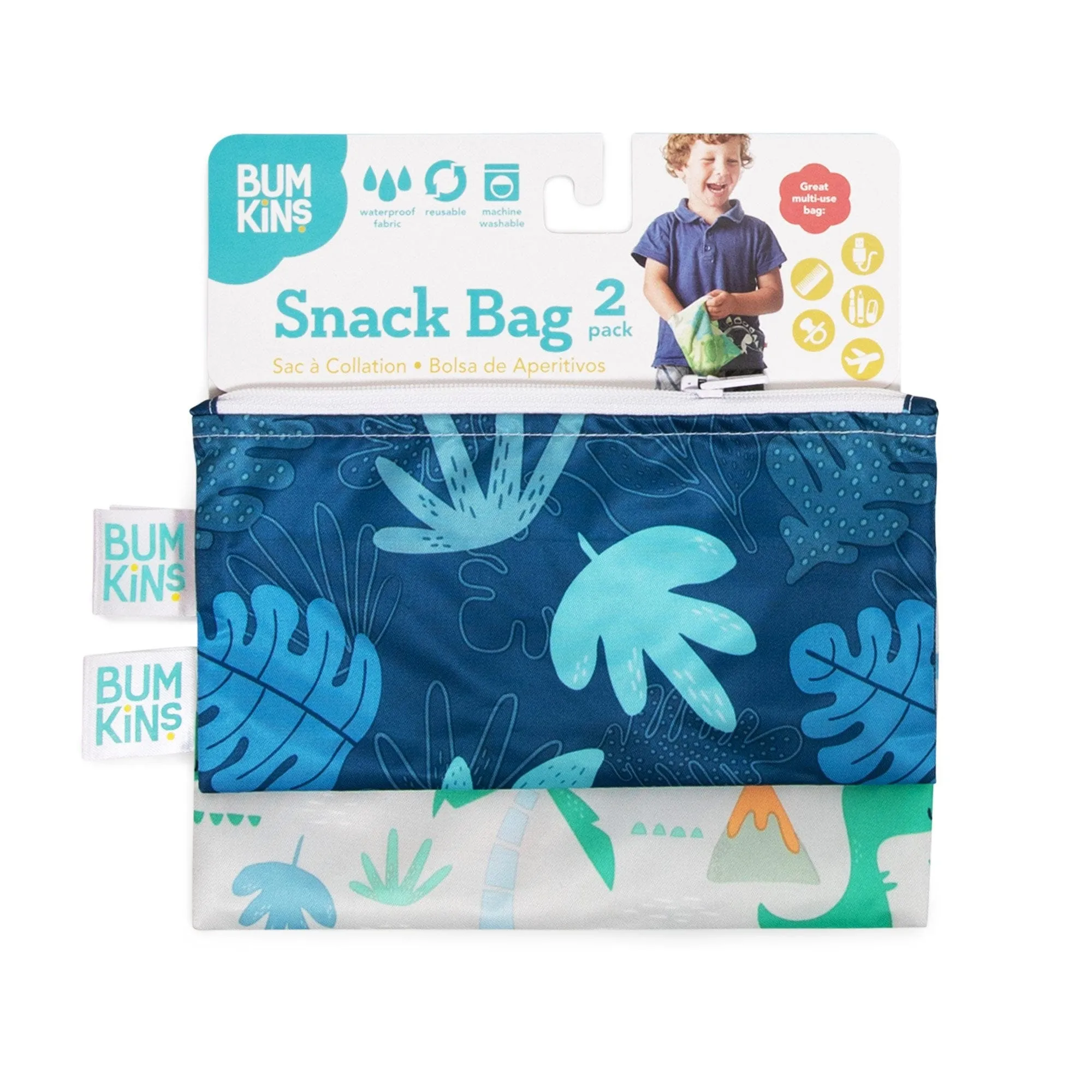 Bumkins Reusable Small Snack Bag, Set of 2
