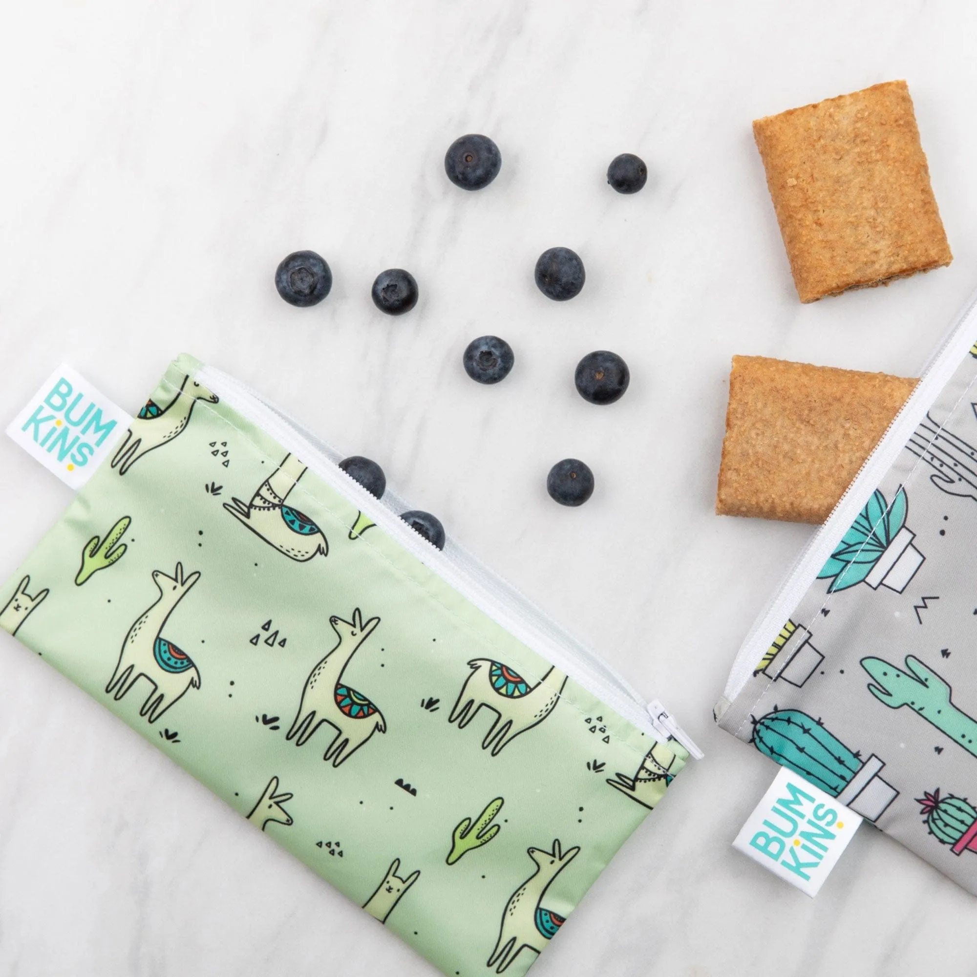 Bumkins Reusable Small Snack Bag, Set of 2