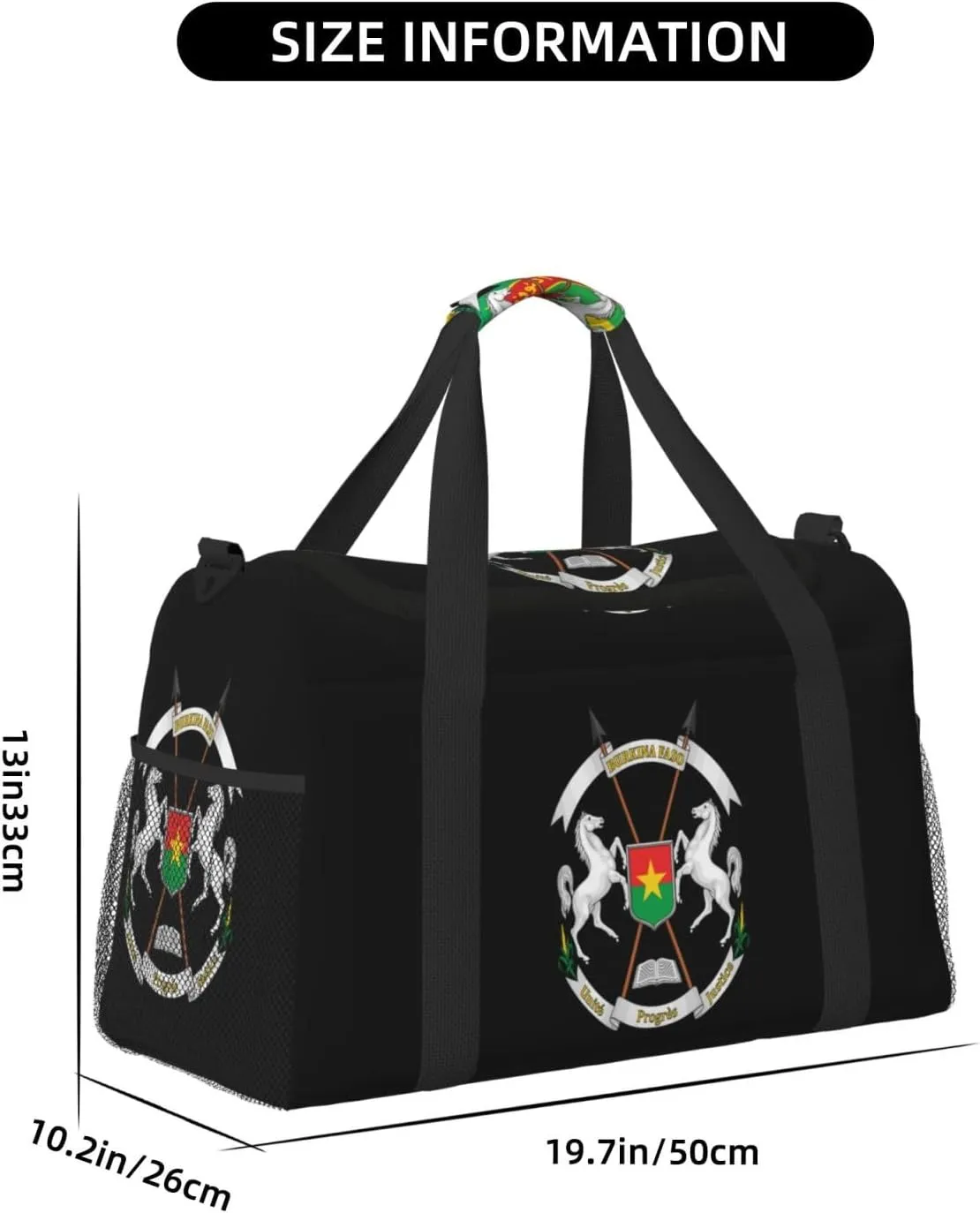 Burkina Faso National Emblem Travel Duffel Bag Large Foldable Waterproof Overnight Bag For Beach Swim Bags Pool Sports Gym