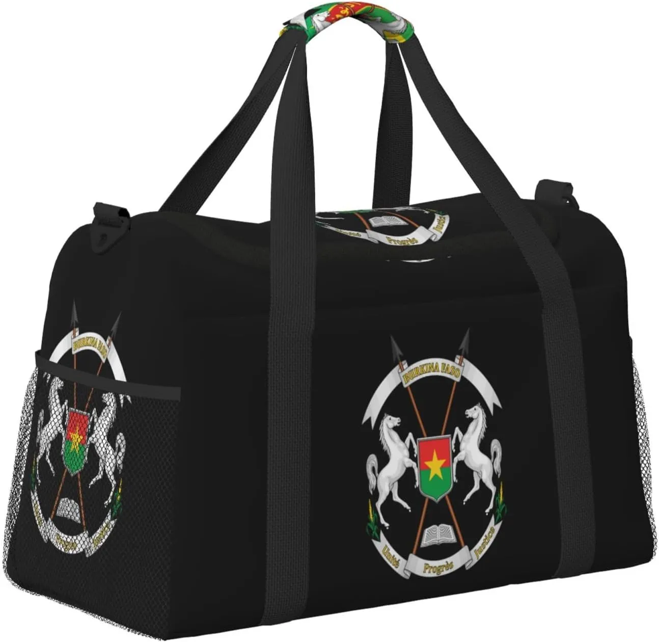Burkina Faso National Emblem Travel Duffel Bag Large Foldable Waterproof Overnight Bag For Beach Swim Bags Pool Sports Gym