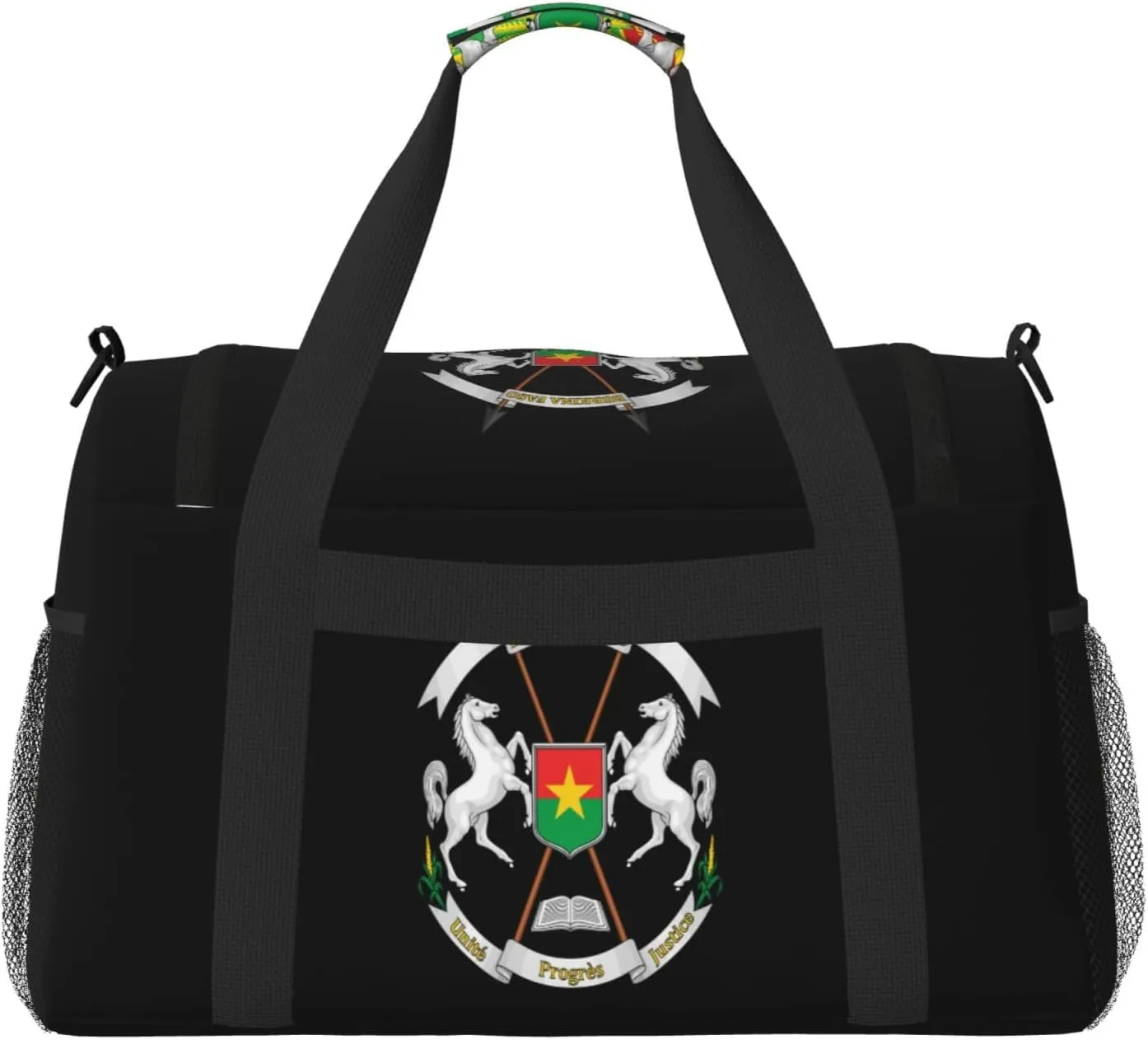 Burkina Faso National Emblem Travel Duffel Bag Large Foldable Waterproof Overnight Bag For Beach Swim Bags Pool Sports Gym