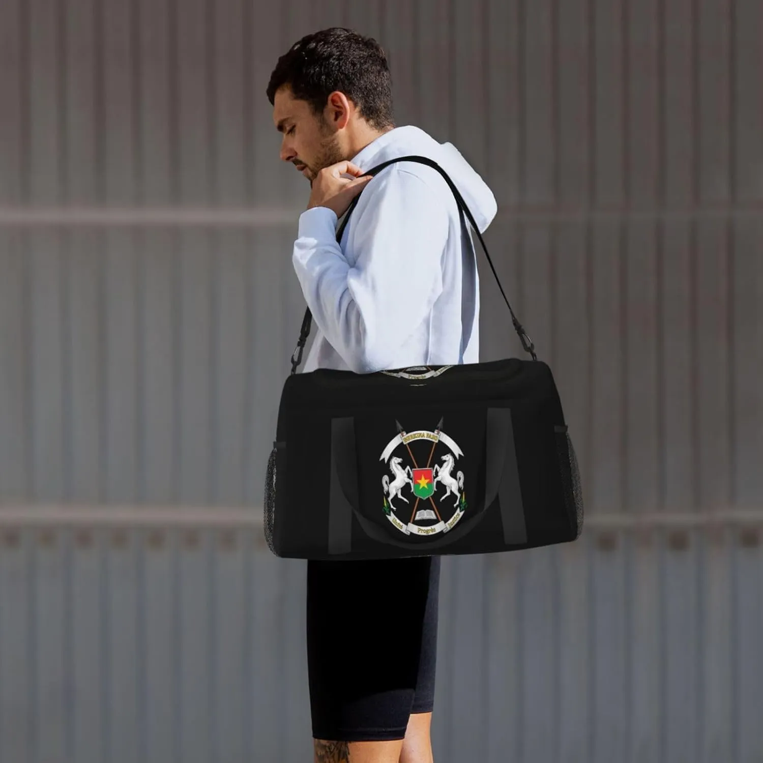 Burkina Faso National Emblem Travel Duffel Bag Large Foldable Waterproof Overnight Bag For Beach Swim Bags Pool Sports Gym