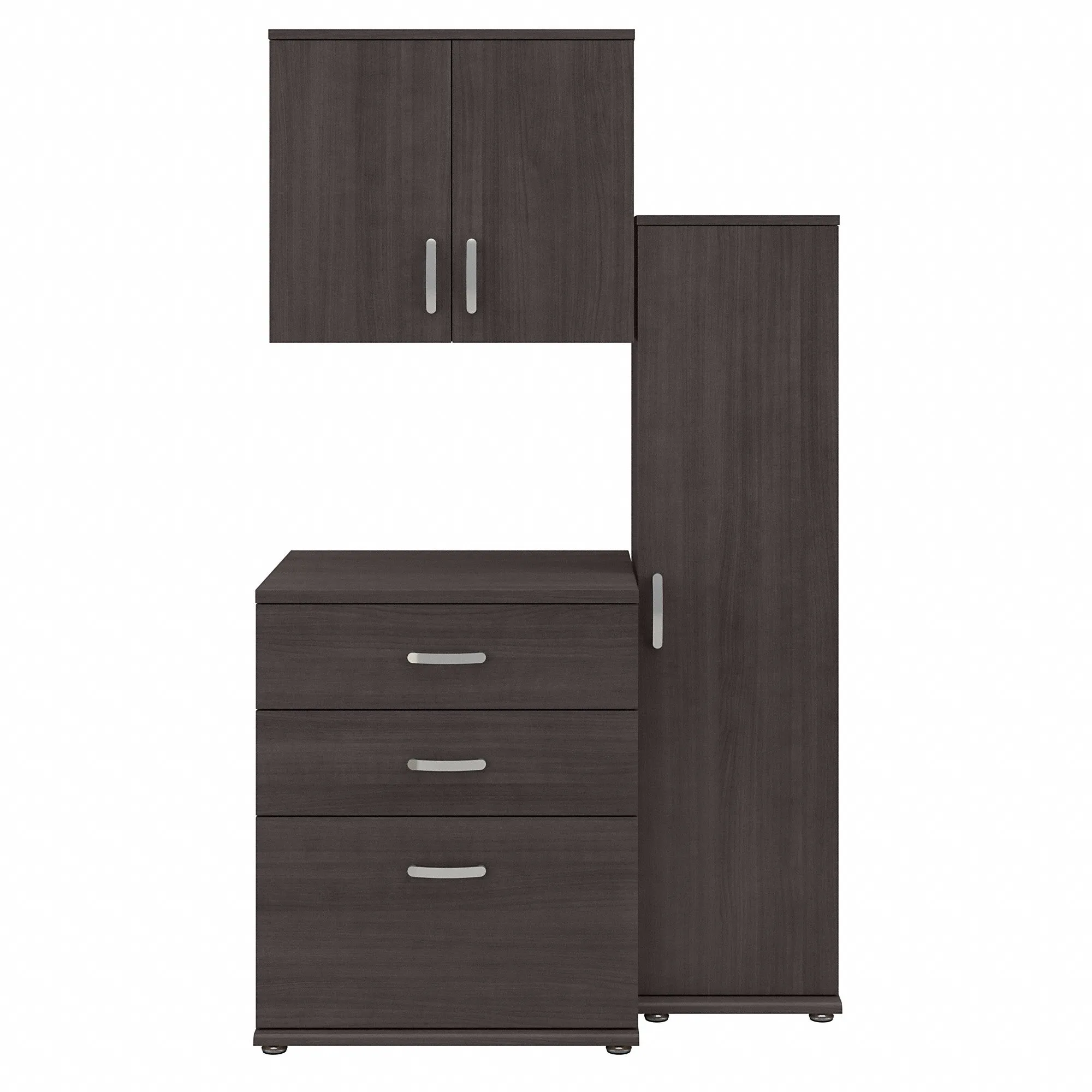 Bush Business Furniture Universal 44W 3 Piece Modular Storage Set with Floor and Wall Cabinets