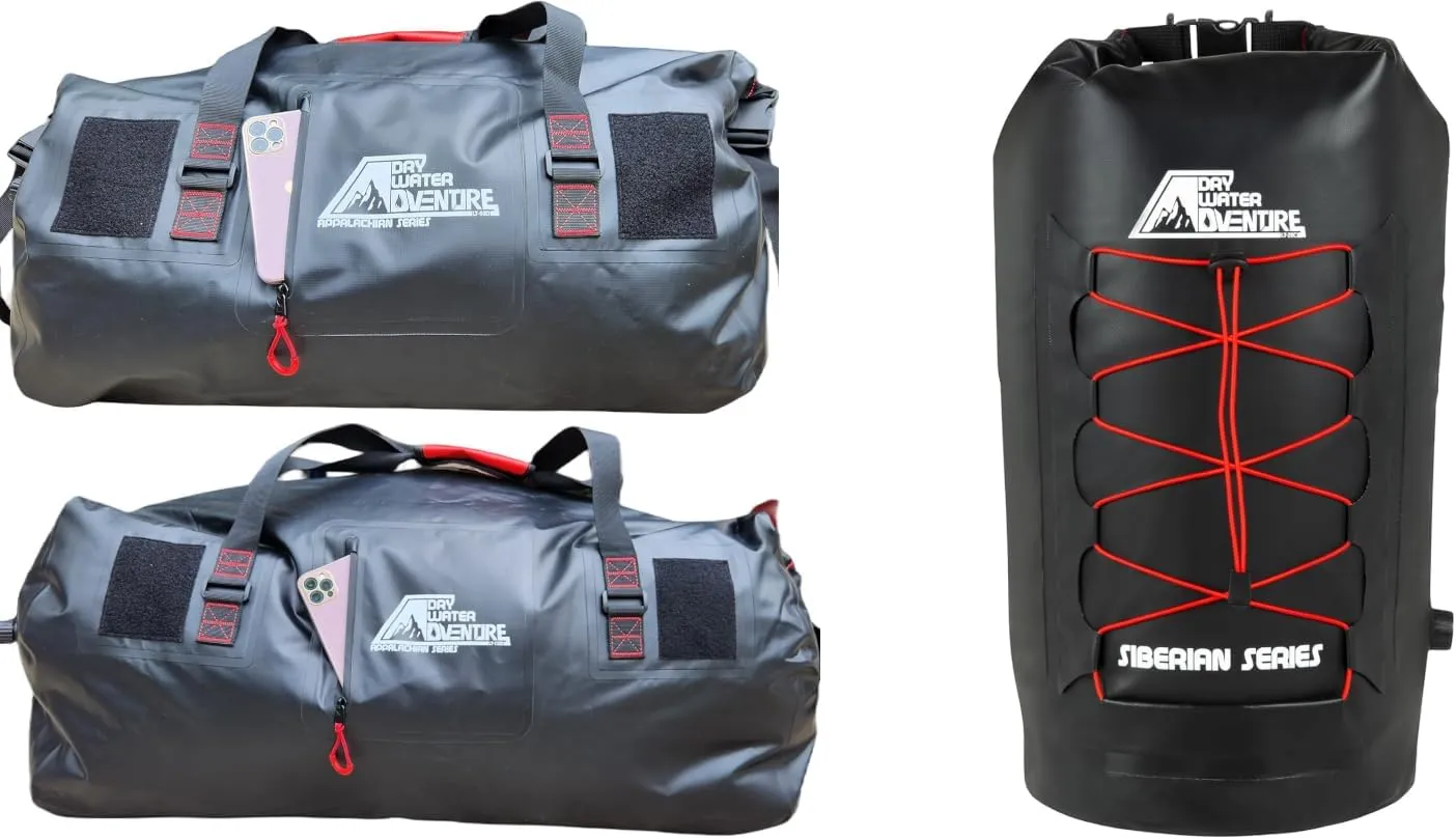 Buy 2 Appalachian Waterproof Duffel Bags LT-60 (60 Liter)) & LT-120 (120 Liter)) Get 1 Siberian Cooler LT-20 (20 Liter)