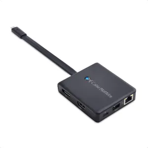 Cable Matters 7-in-1 USB C Hub with Triple Display (HDMI, DisplayPort, VGA), 2x USB 3.0, Gigabit Ethernet, 100W Charging - Thunderbolt 4 /USB 4 /USB4 Compatible with MacBook Pro, Dell XPS, Surface Pro