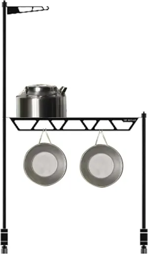 Camping Cookware Shelf - Tabletop Cookware Storage Rack | Metal Cutlery Holder, Portable Removable Tool Organizer for Camping Picnic BBQ Outdoor Fishing