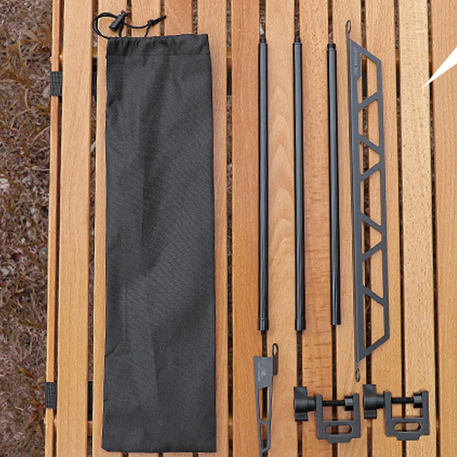 Camping Cookware Shelf - Tabletop Cookware Storage Rack | Metal Cutlery Holder, Portable Removable Tool Organizer for Camping Picnic BBQ Outdoor Fishing