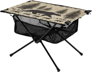 Camping Table Lightweight Portable Folding Table with Mesh Storage Net Bear Tree Ideal for Camping Hiking Beach Picnic Travel Backyard