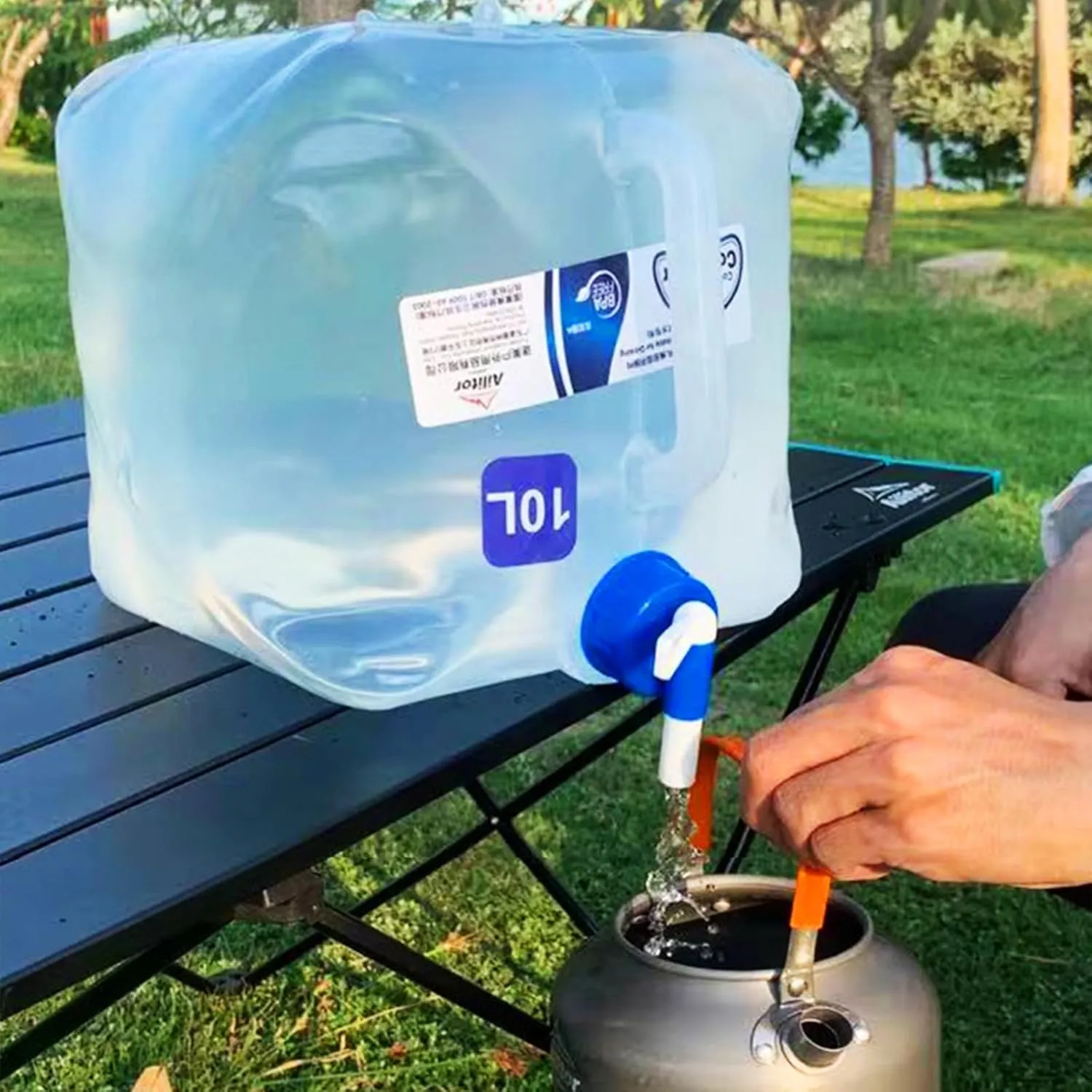 Camping Water Jug with Spigot (2.6 & 4 & 5.3 Gallon), BPA-Free Food-Grade LDPE Collapsible Water Container, Emergency Water Storage with Patented Leak-Proof Design for Hiking, Survival Gear & Outdoor
