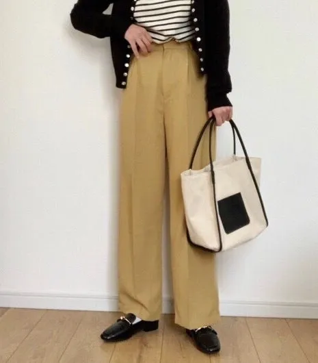 Canvas Large Tote Bag | Handbag with Top Grain Cow Leather Hand Strap