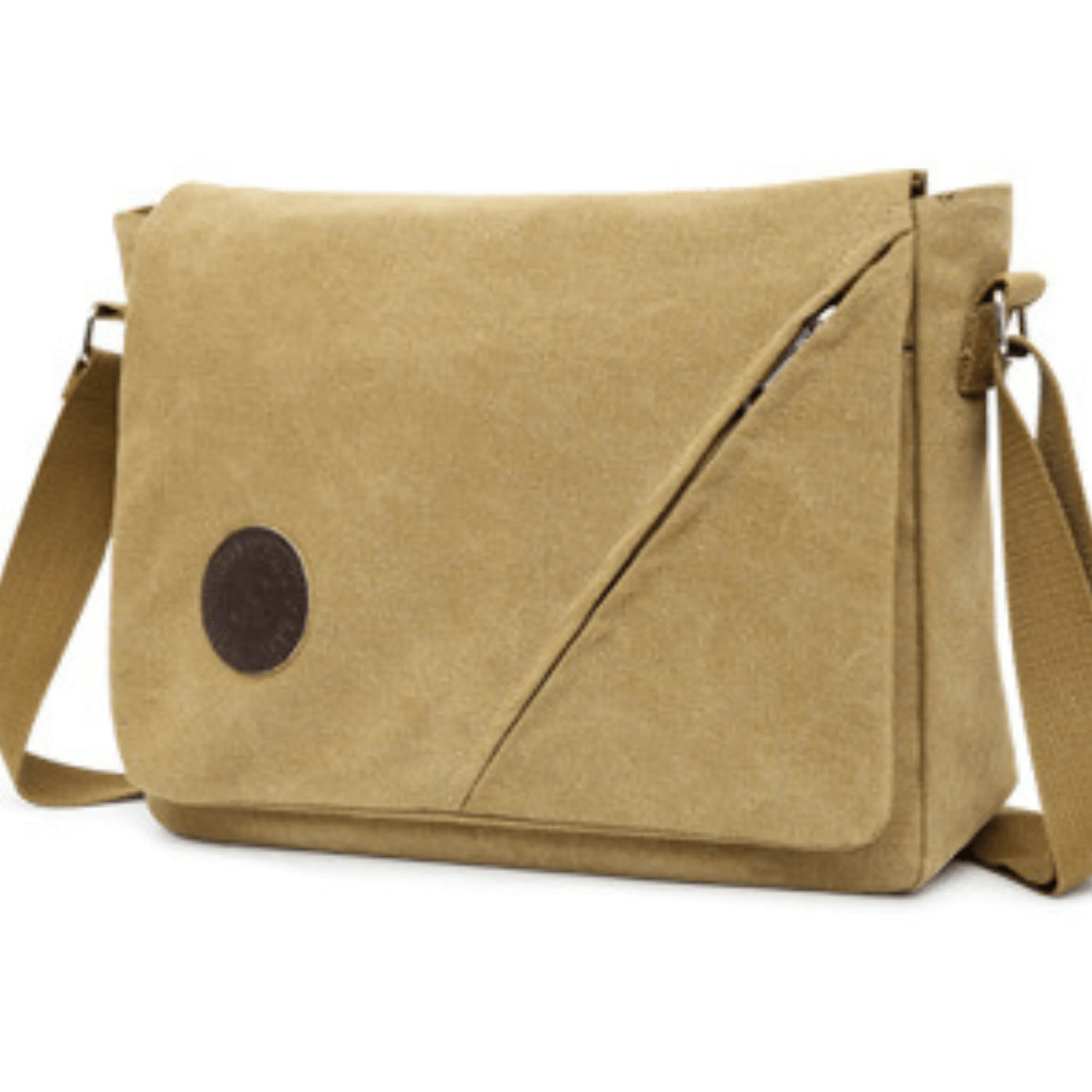 Canvas Messenger Bag and Satchel with Front Flap Zipper