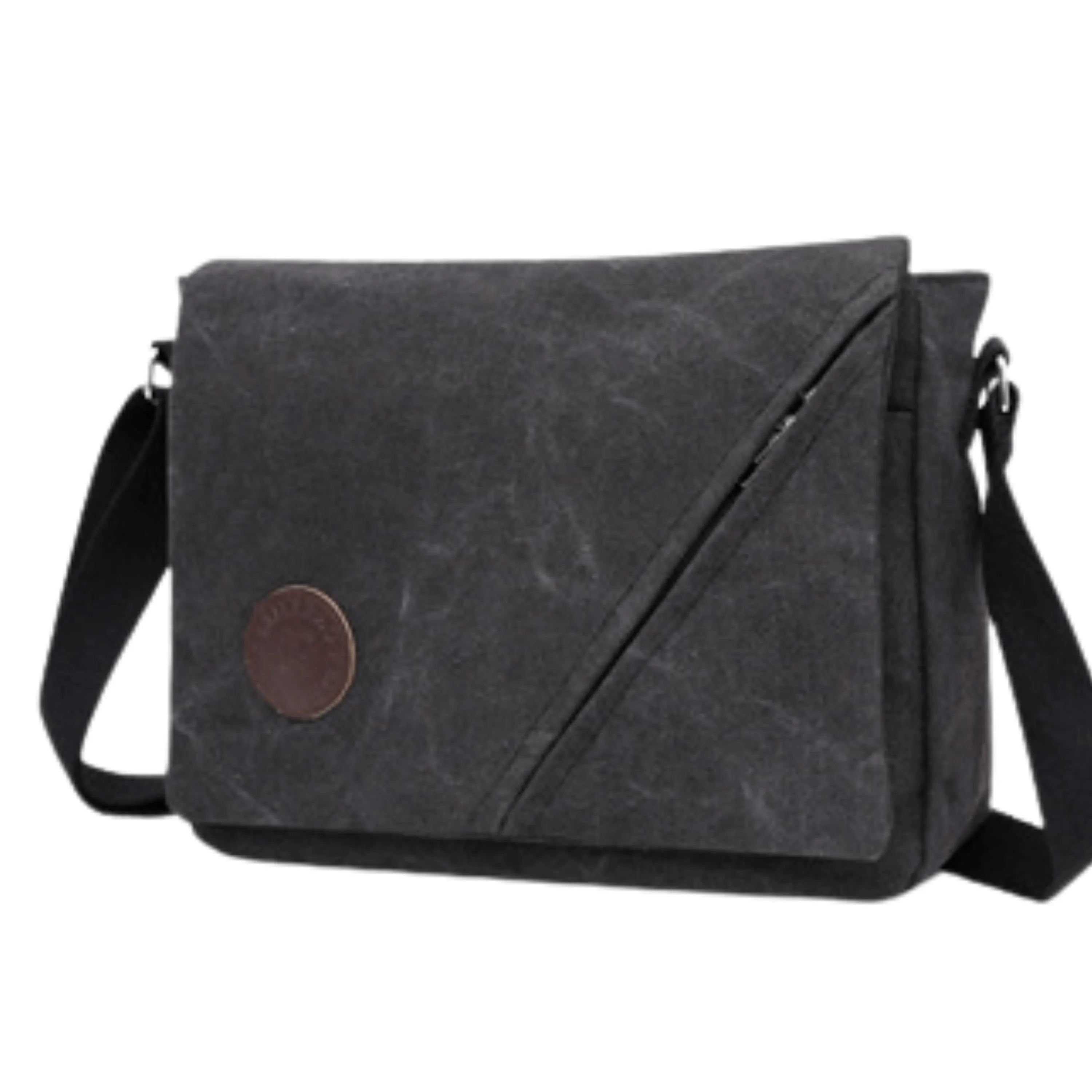 Canvas Messenger Bag and Satchel with Front Flap Zipper