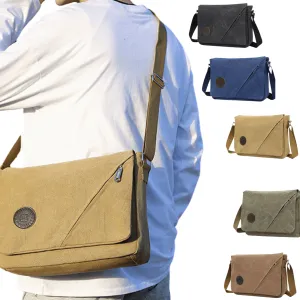 Canvas Messenger Bag and Satchel with Front Flap Zipper