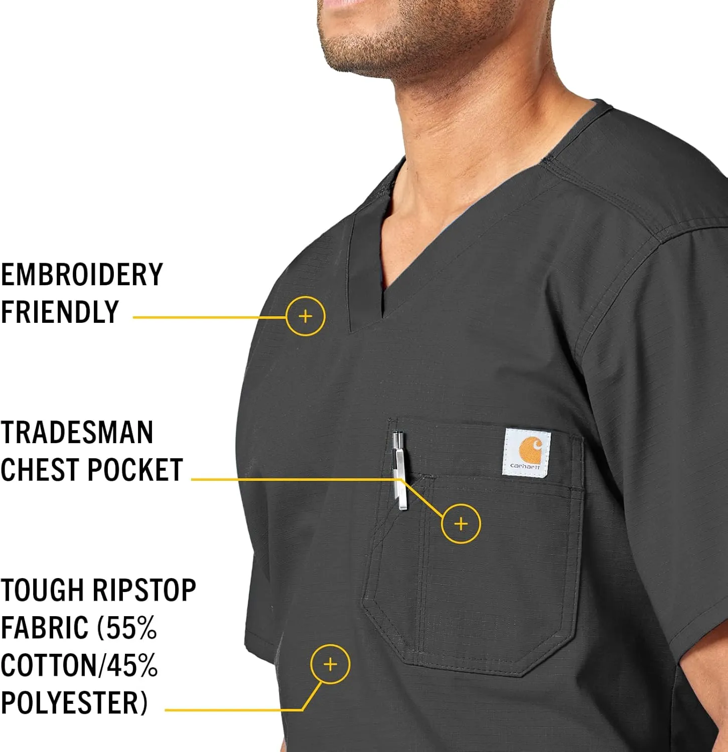 Carhartt Men's Ripstop Men's Utility Scrub Top