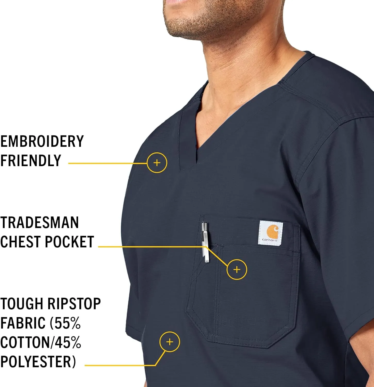 Carhartt Men's Ripstop Men's Utility Scrub Top