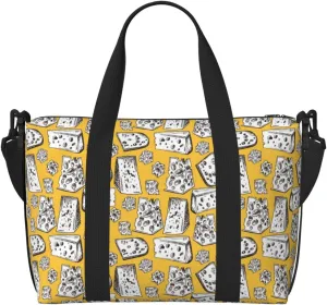 Carry On Duffle Bags Overnight Weekender Bags for Women, Cute Cheese Bread Personal Item Travel Bag, Travel Essentials Sport Gym Bag for Men Women