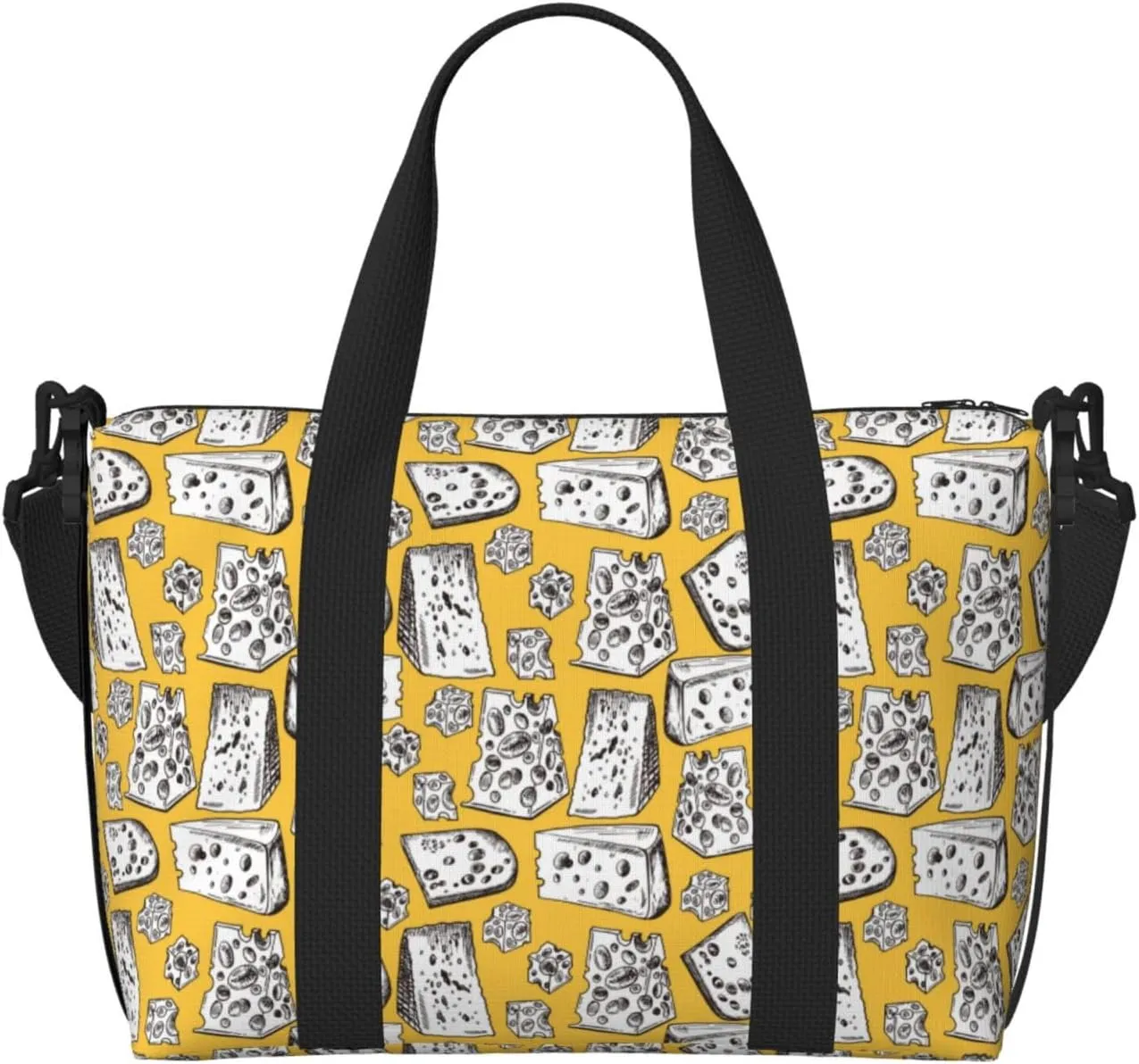 Carry On Duffle Bags Overnight Weekender Bags for Women, Cute Cheese Bread Personal Item Travel Bag, Travel Essentials Sport Gym Bag for Men Women