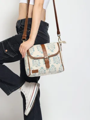 CARTER - COTTON PRINTED & LEATHER SLING BAG