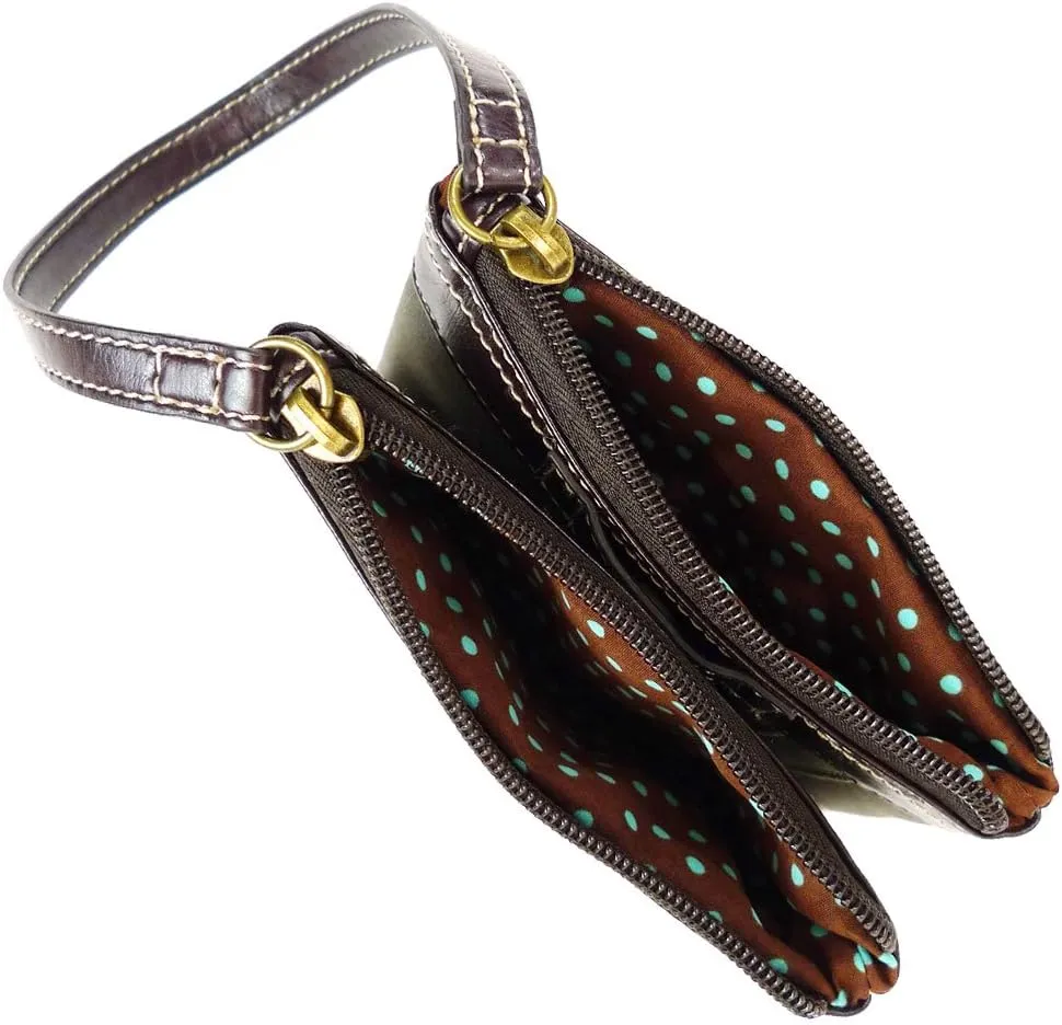 Chala Cross Body Swing Messenger Bag and Double Zip Wallet Gift Set