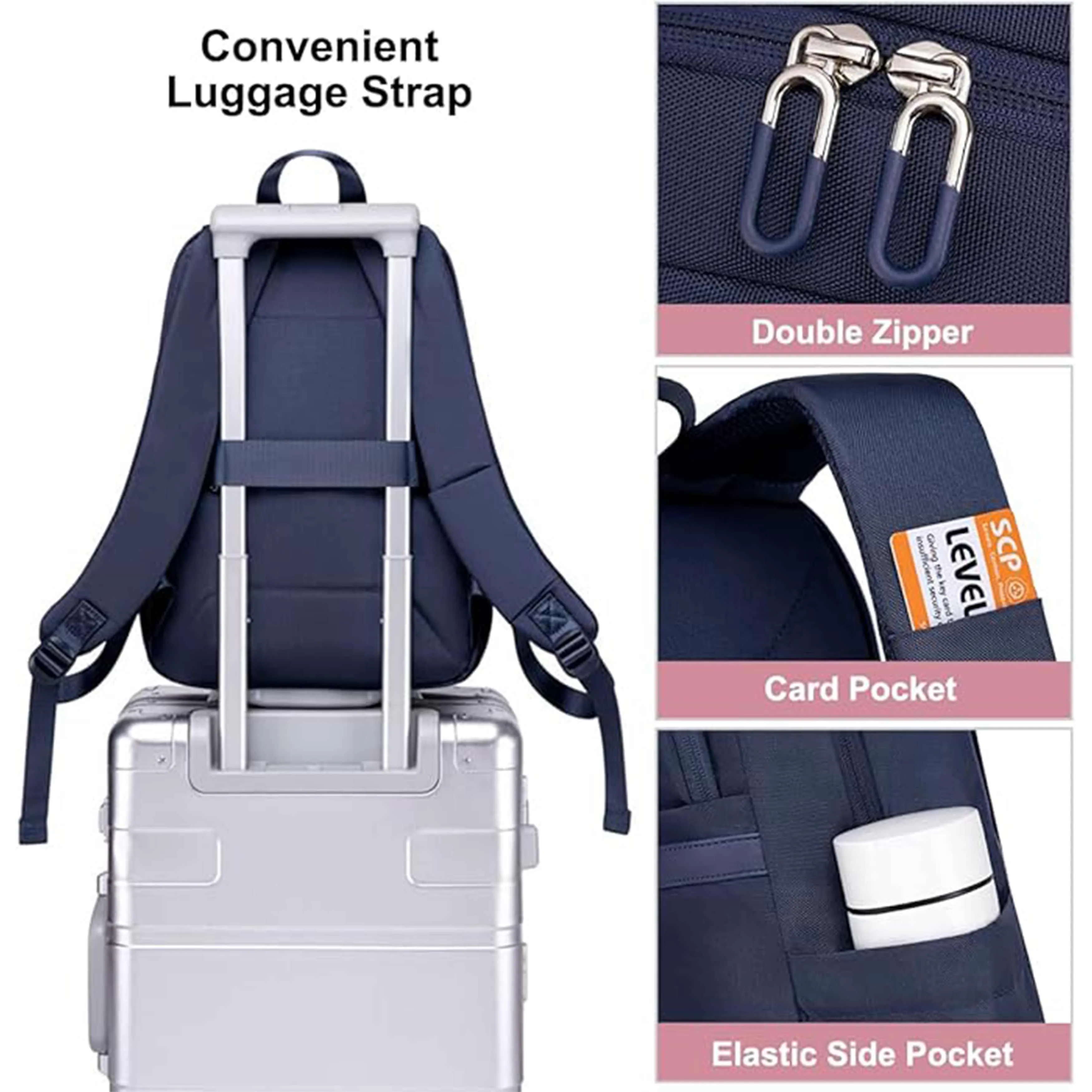Chantria Durable Premium Laptop Backpack Water-Resistant Multifunctional Anti-Theft Daypack for Casual/Travel/School/College, CB00648