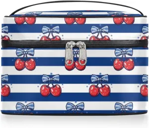 Cheeryberry Strips Makeup Bag Portable Makeup Organizer Bag Travel Cosmetic Bag Waterproof Toiletry Bags for Women's Business Travel Camping