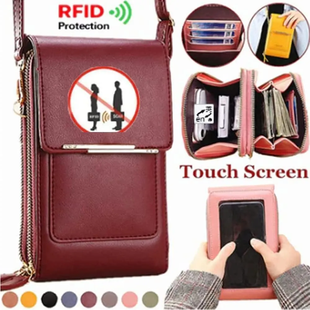 Cherishon Leather Small Crossbody Bag, Mini Messenger Shoulder Handbag, with Adjustable Shoulder Straps